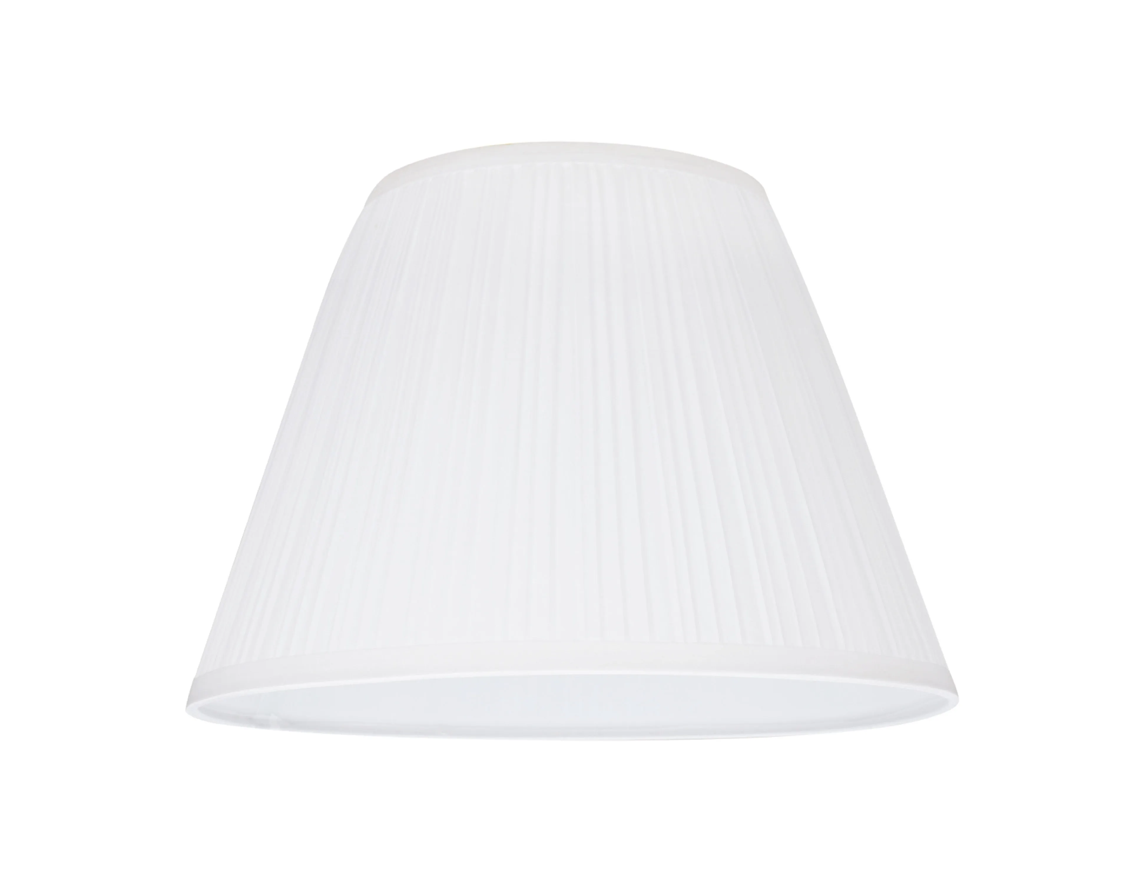 # 33011  Transitional Pleated Empire Shape Spider Construction Lamp Shade in White Cotton Fabric, 13" wide (7" x 13" x 9 1/2")