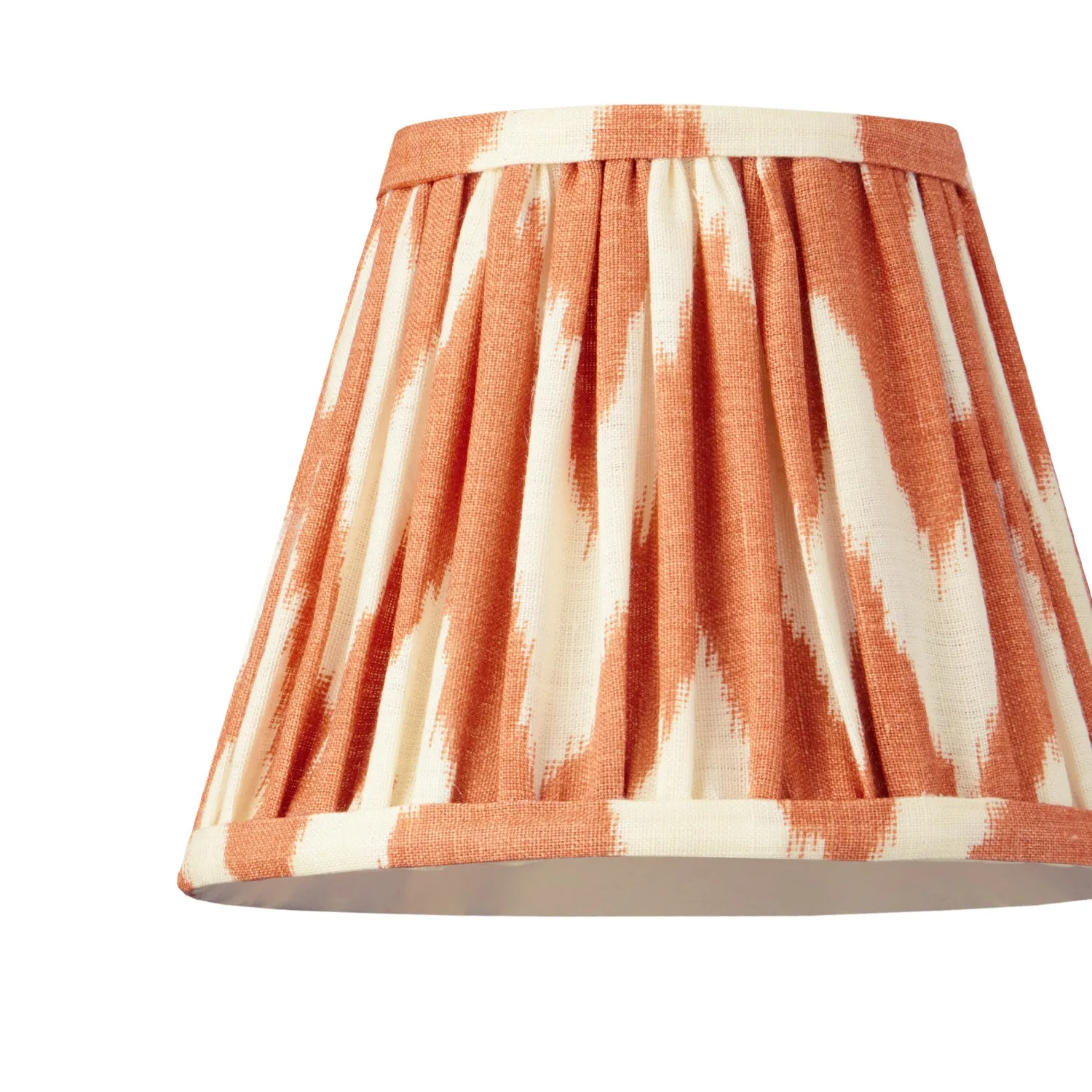 18cm Straight Empire Pendant shade in Orange Printed Linen Ikat