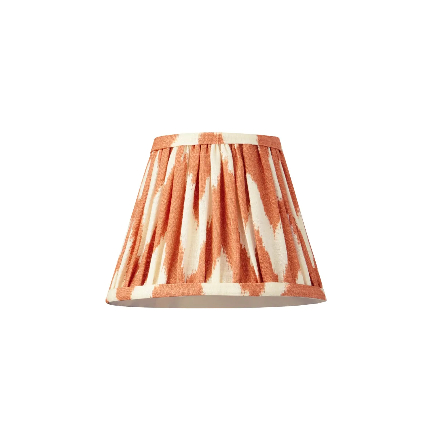 18cm Straight Empire Pendant shade in Orange Printed Linen Ikat