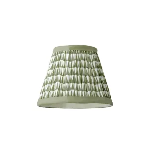 18cm Straight Empire Pendant shade in Savannah block printed cotton in Green