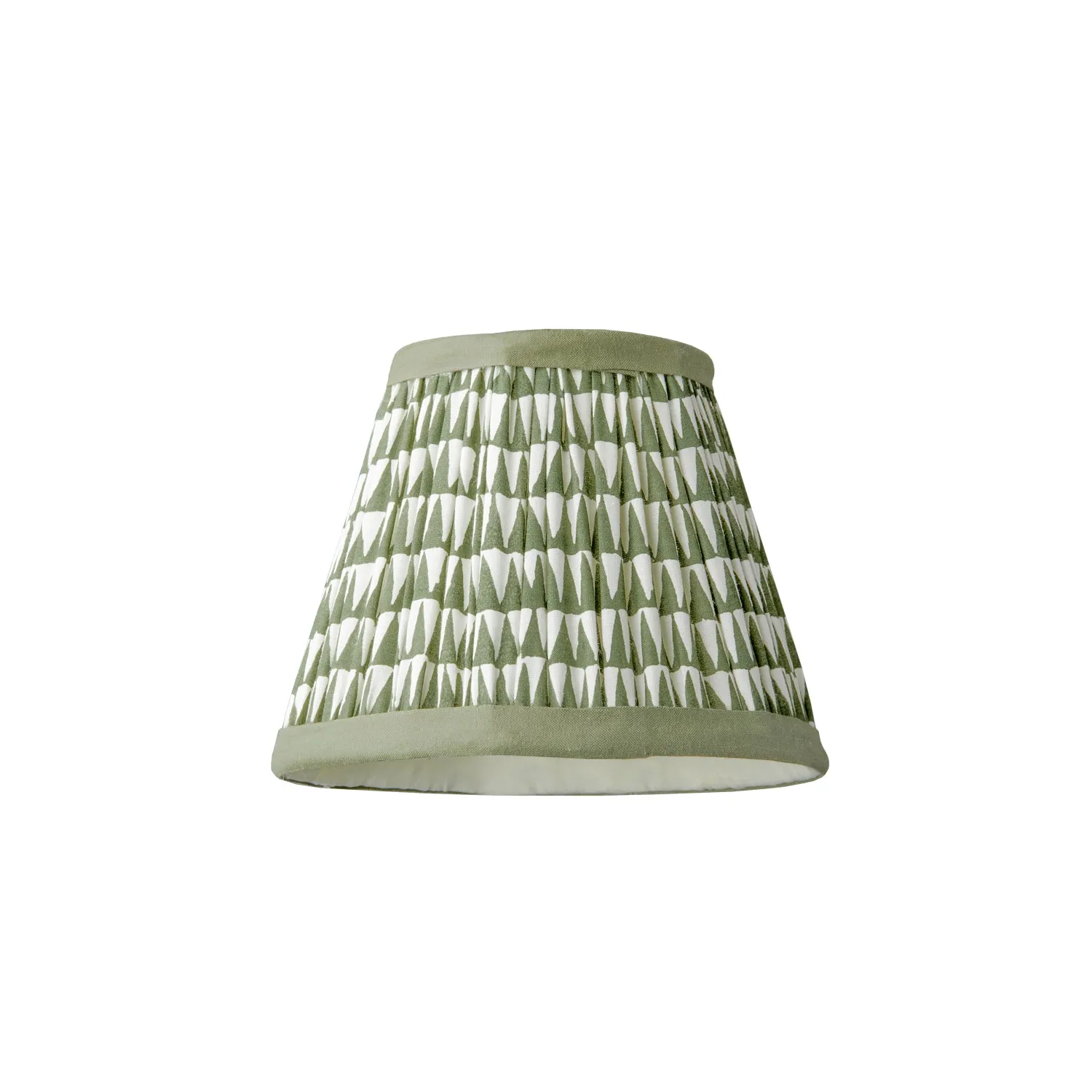 18cm Straight Empire Pendant shade in Savannah block printed cotton in Green