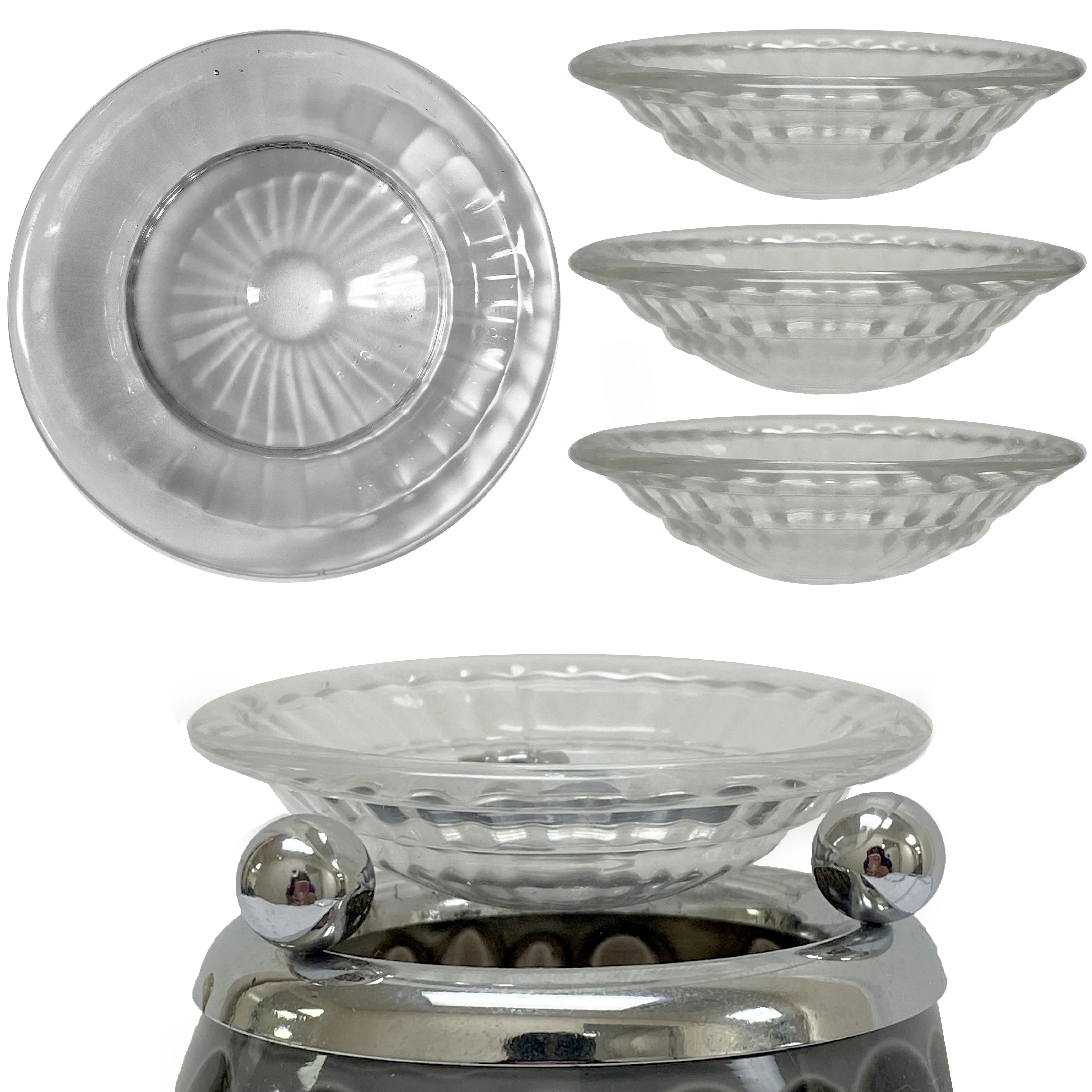 4 X Replacement Round Dish Bowl Plate for Tart Burners Oil Warmers 3" Diameter