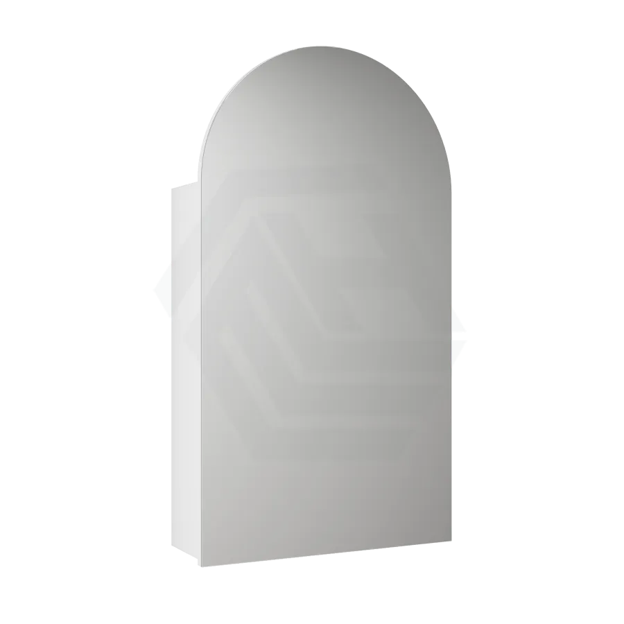 500x900mm Canterbury Wall Hung Arch Shaving Mirror Cabinet Matt White Finish for Bathroom