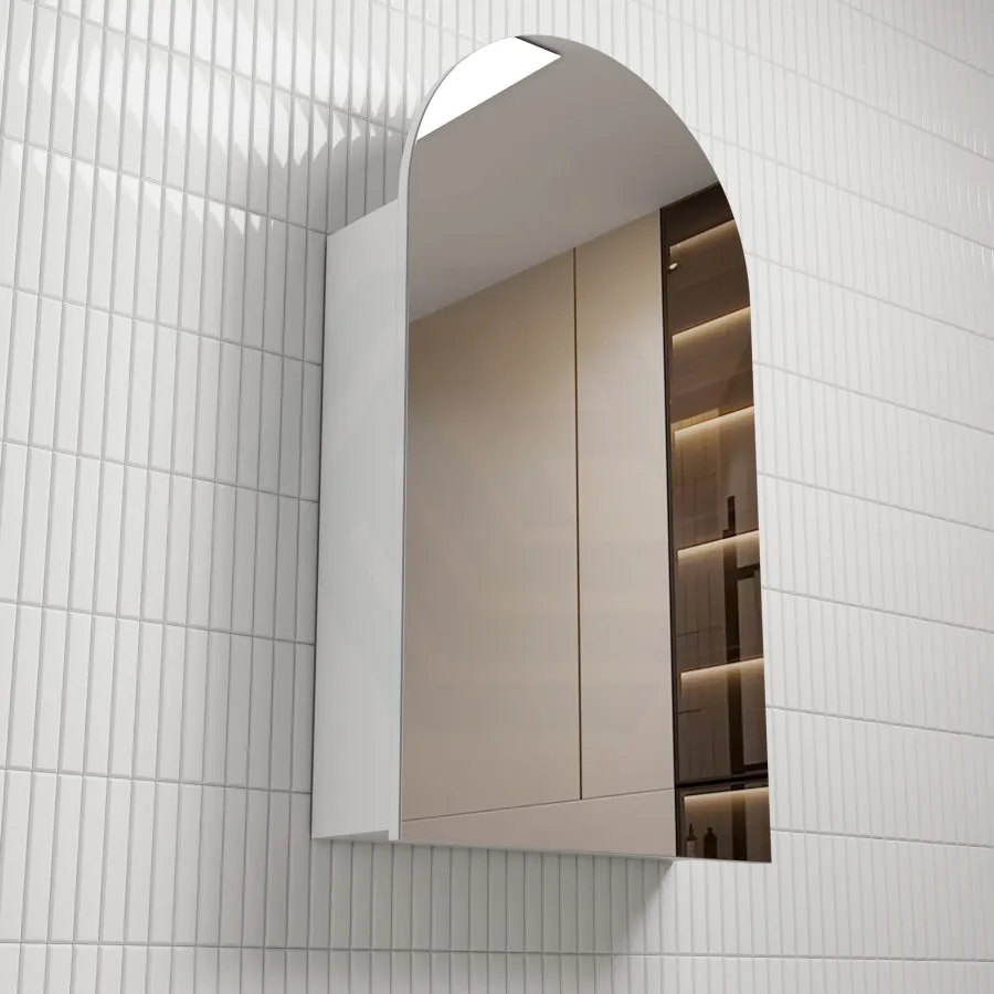 500x900mm Canterbury Wall Hung Arch Shaving Mirror Cabinet Matt White Finish for Bathroom