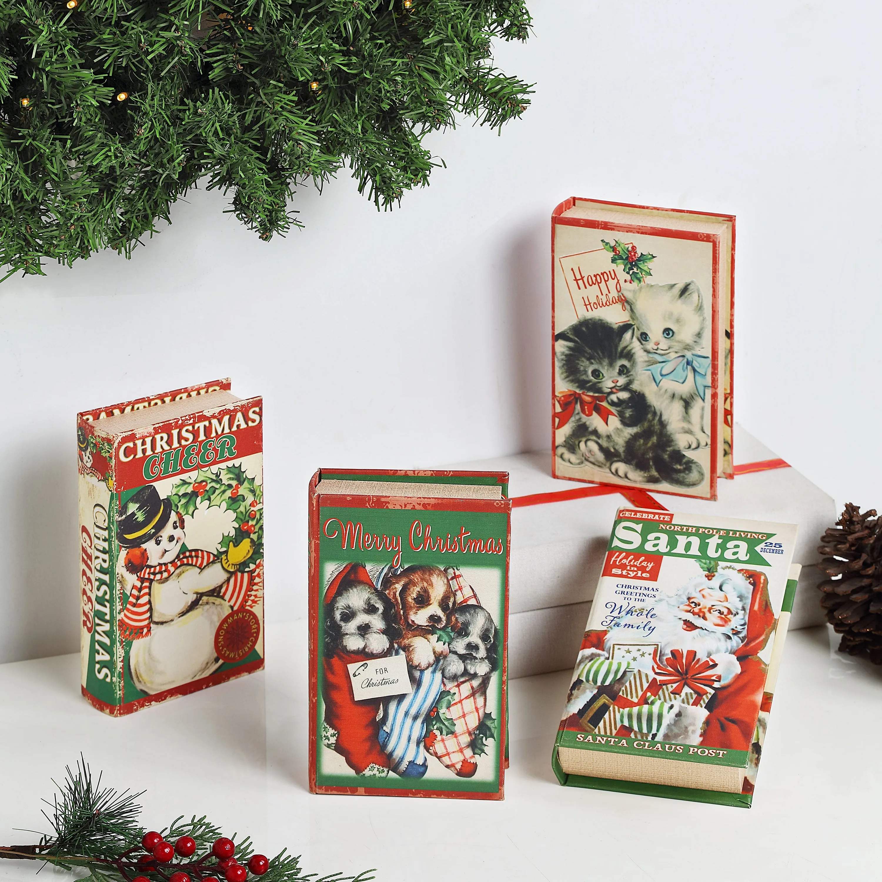 8 in. Vintage Storage Box - Santa