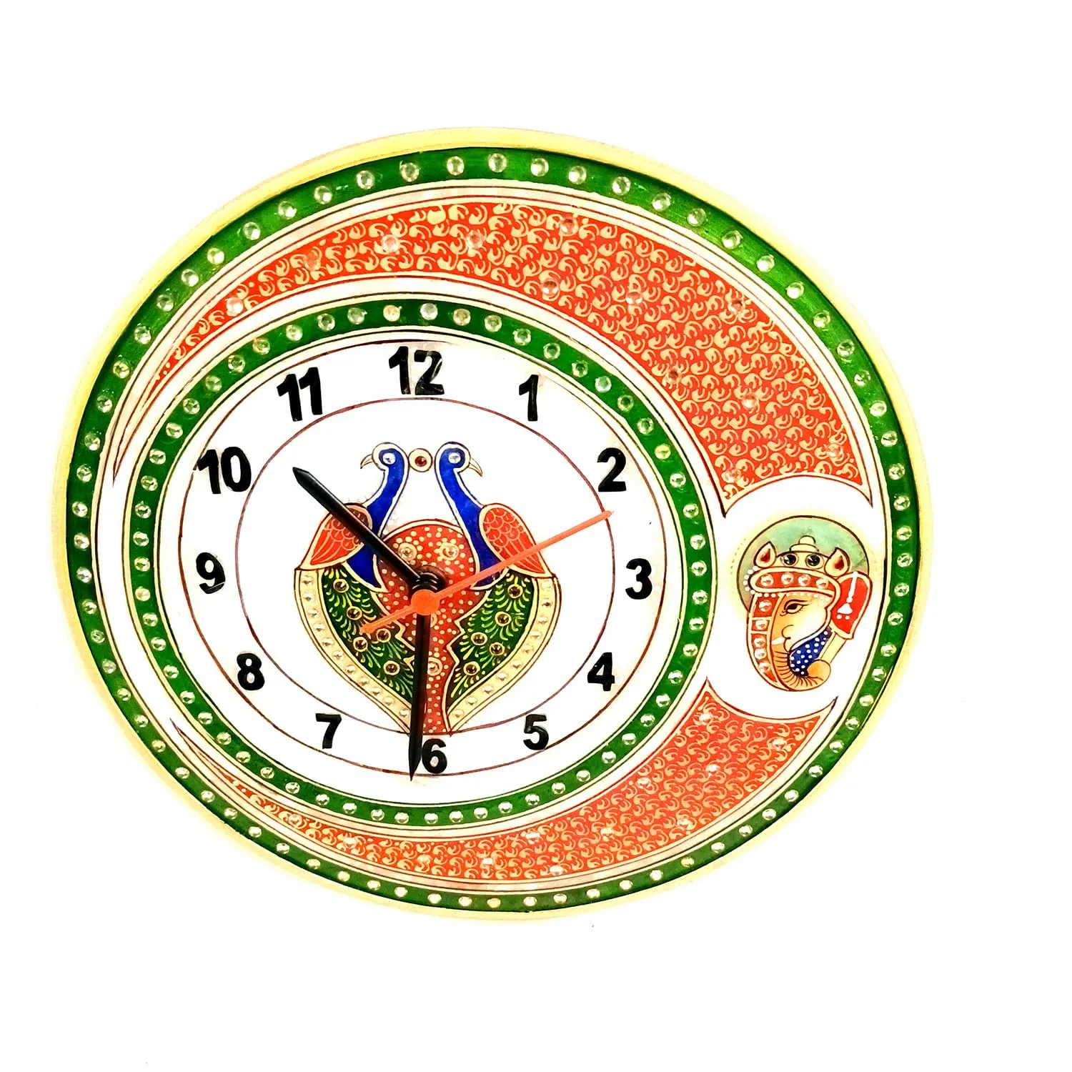 Apka Mart The Online Shop Table Clock | Handcrafted Marble Open-Face Desk Clock | Watch for Shelf & Office Tables - for Home, Living Room, Study Table, Desk, Office Decor & Gifts - 9 Inch
