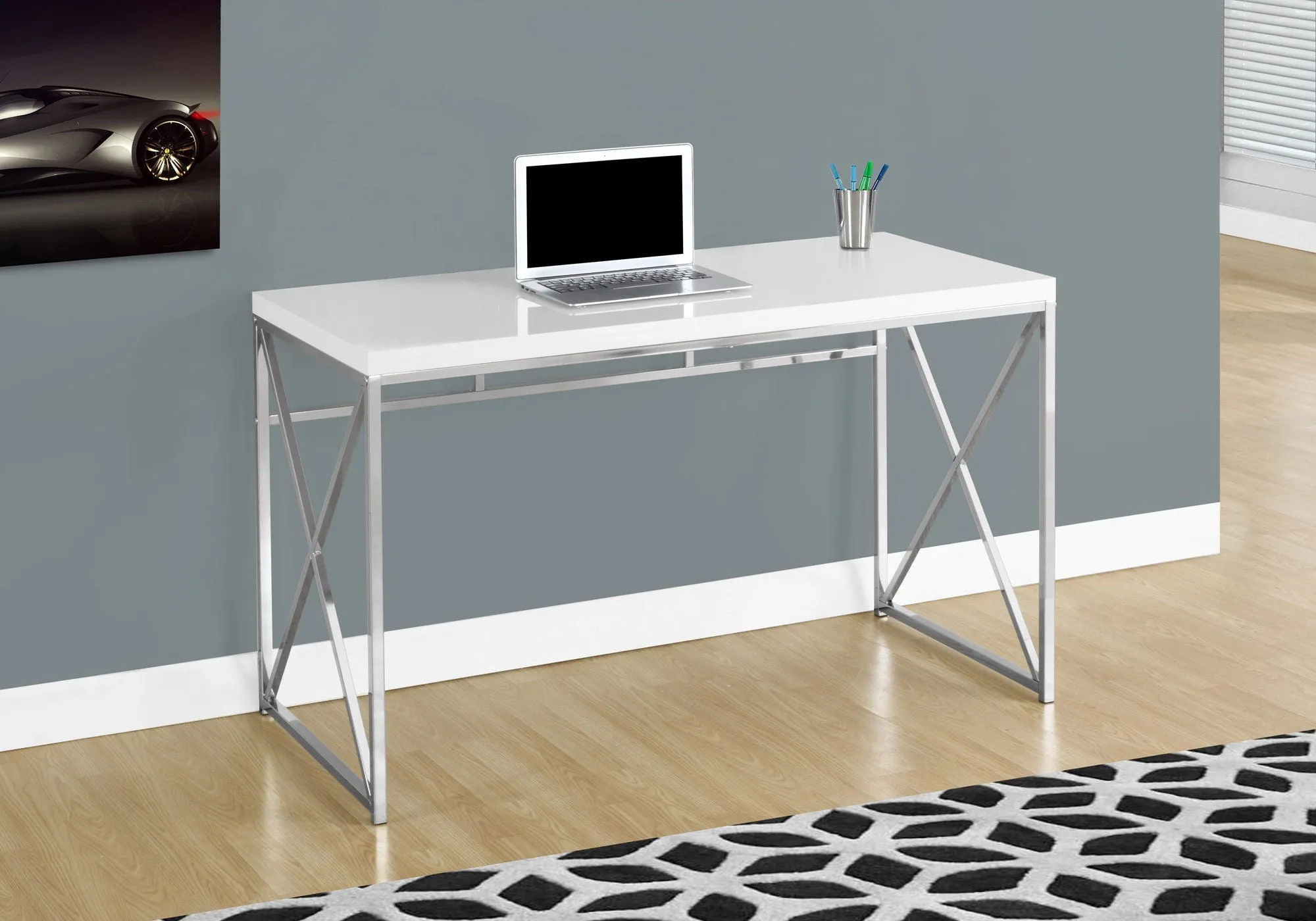 Computer Desk For Home Office, Laptop, Glossy Contemporary & Modern by Couch.com