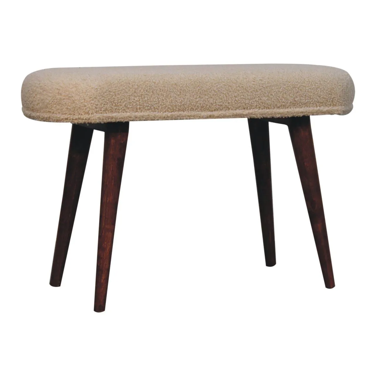 Couch.com Boucle Nordic Bench Honey Caramel, Fabric Construction, Beige Finish by Couch.com