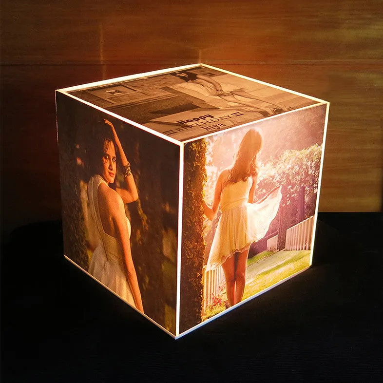 Cube Lamp <br> Personalised with Photos, Colour