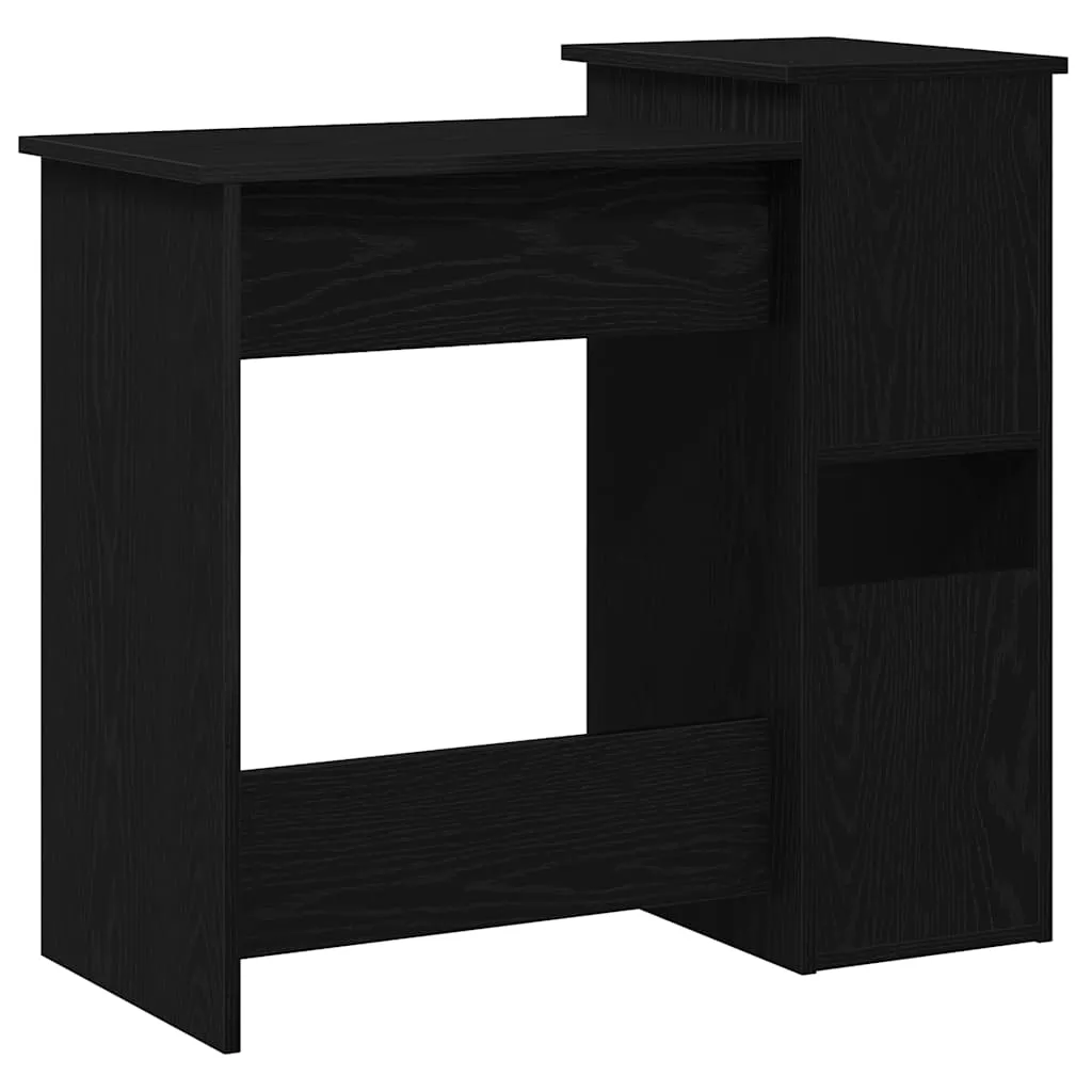 Desk with Shelves Black 84x40x78 cm Engineered Wood