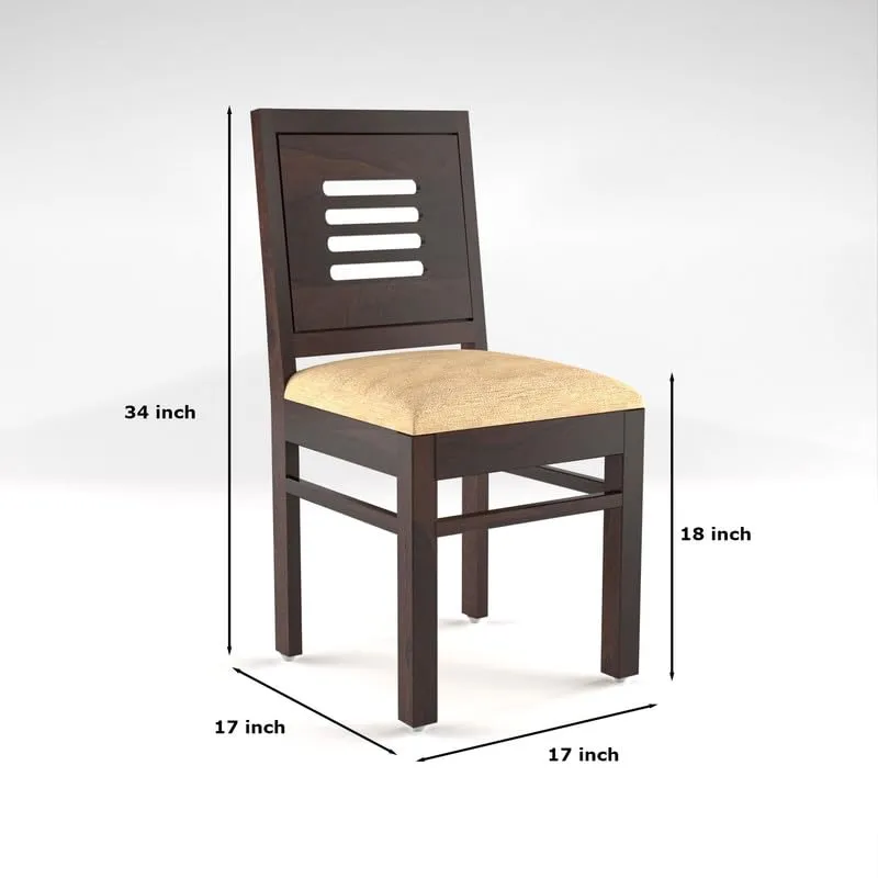 Dream Look Furniture Solid Sheesham Wood Dining Room Sets 4 Seater Dining Table with 3 Cushions Chairs & 1 Bench for Dining Room, Living Room, Restaurant, Cafeteria (Standard, Walnut Finish)