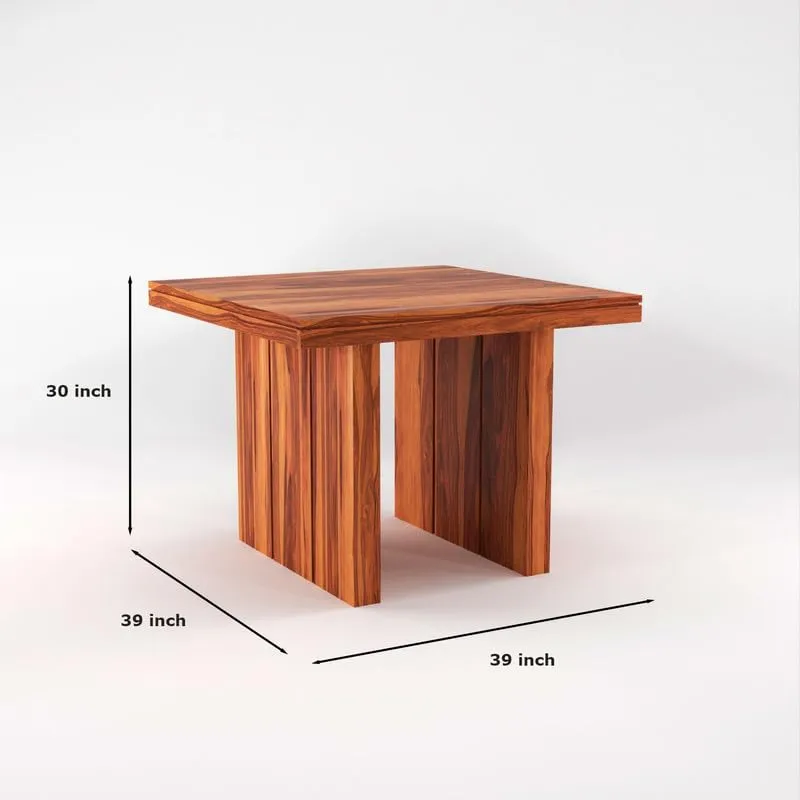 Dream Look Furniture Solid Sheesham Wood Dining Room Sets 4 Seater Poster Dining Table with 4 Chairs for Dining Room, Living Room, Kitchen, Hotel, Restaurant, Cafeteria (Standard, Honey Finish)