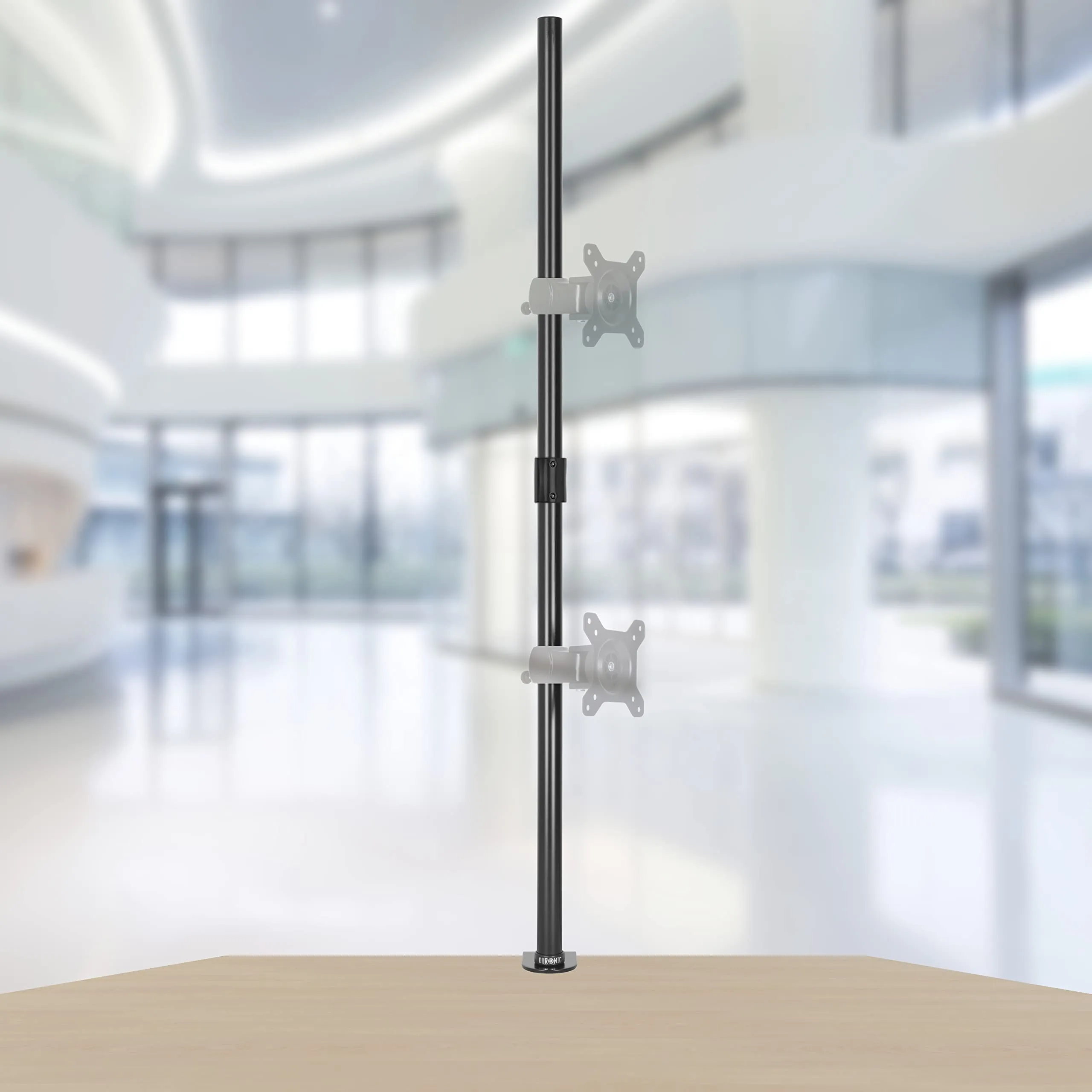 Duronic DM15 DM25 DM35 100cm Pole DMT100CM-POLE, Compatible with All Duronic Monitor Desk Mount Arms, Black Steel, Extra Long, 1000mm Length, 32mm Diameter, Standard Clamp Included