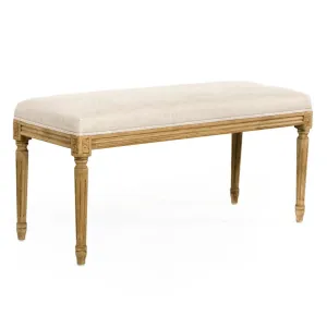 French Upholstered Cream Bench
