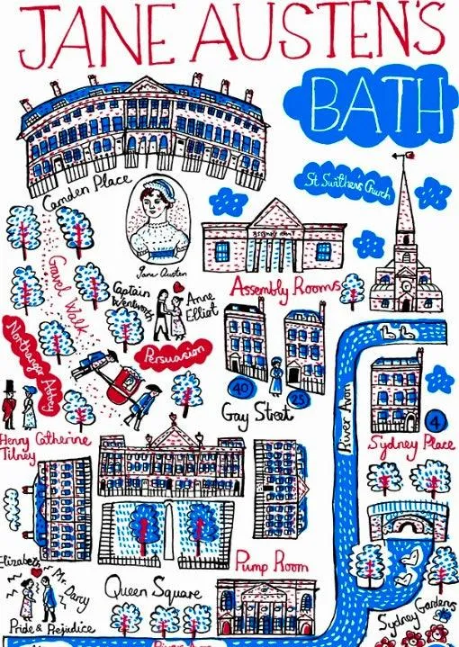 Jane Austen's Bath Cityscape Magnet