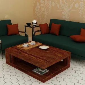 Jyoti Furniture Traditional Coffee table; Center table (Sheesham,Glossy finish,Brown )