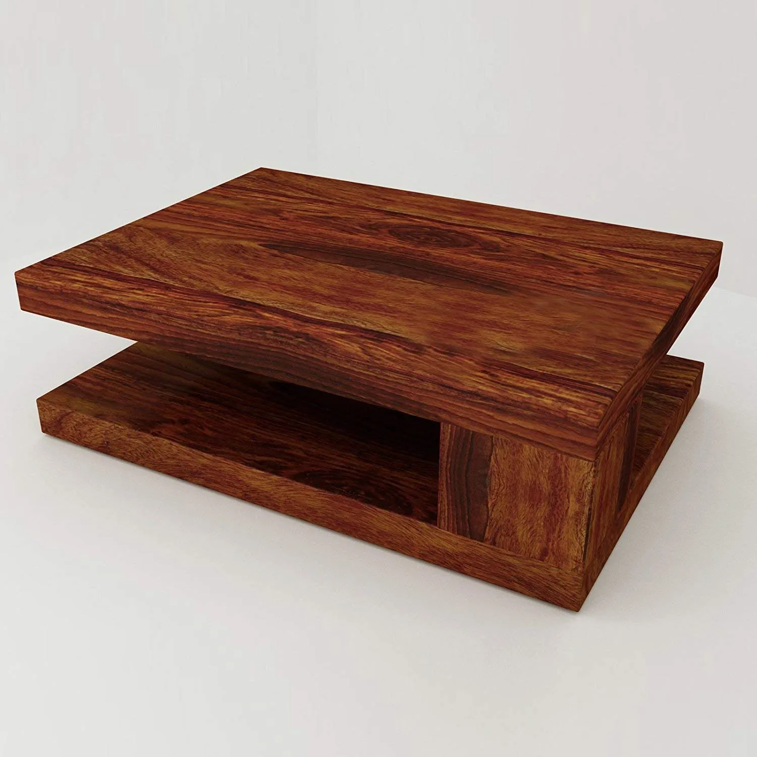 Jyoti Furniture Traditional Coffee table; Center table (Sheesham,Glossy finish,Brown )