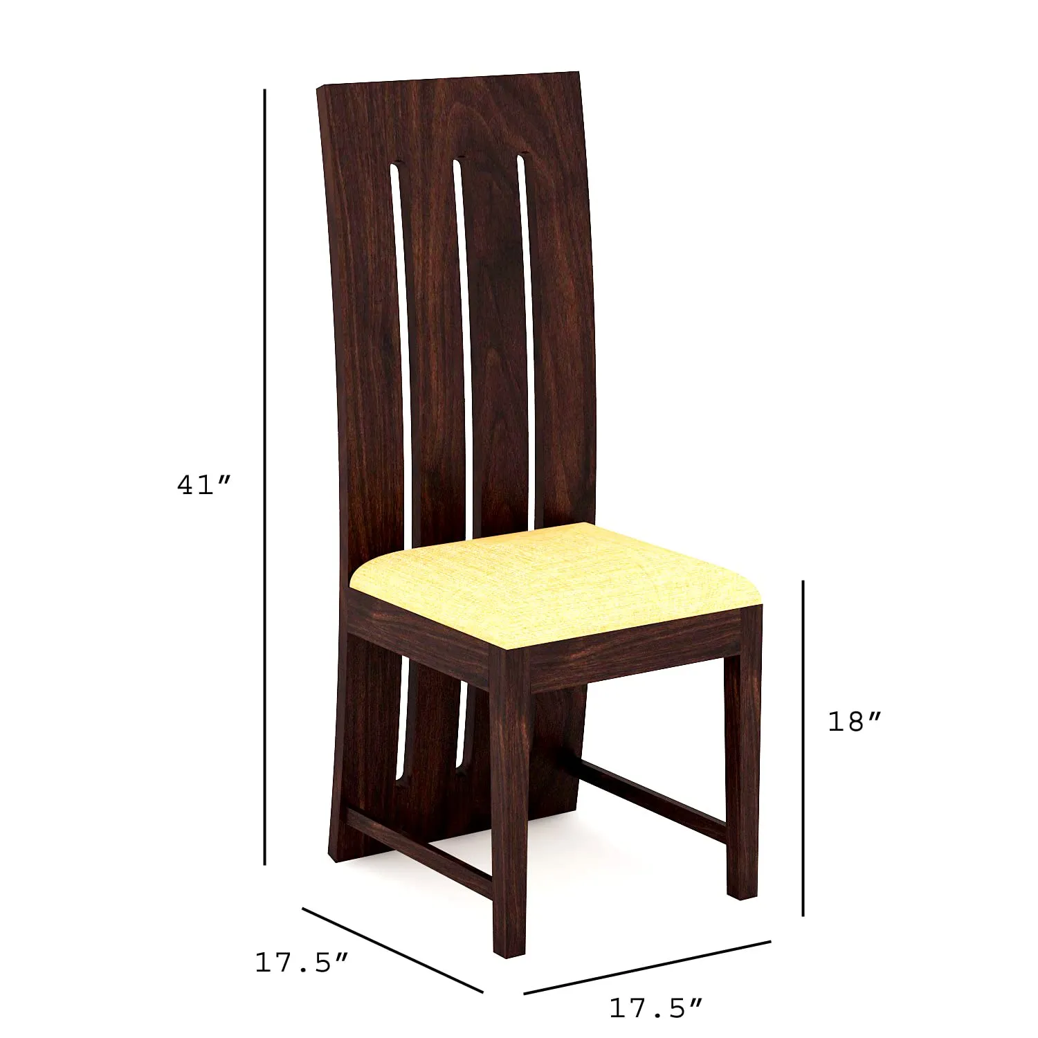 Krishna Wood Decor Sheesham Wood Dining Table 4 Seater | Wooden Dinning Room Furniture | 4 Chairs with Brown Cushion & Square Table | Dark Walnut Finish