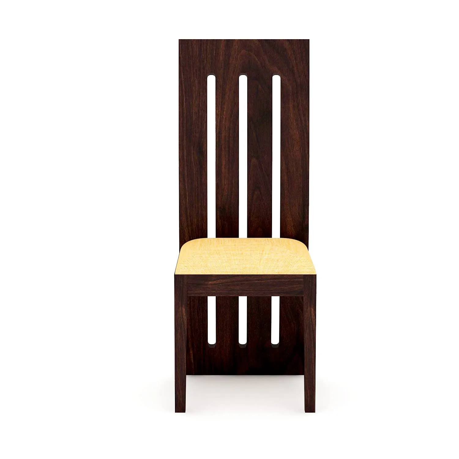 Krishna Wood Decor Sheesham Wood Dining Table 4 Seater | Wooden Dinning Room Furniture | 4 Chairs with Brown Cushion & Square Table | Dark Walnut Finish
