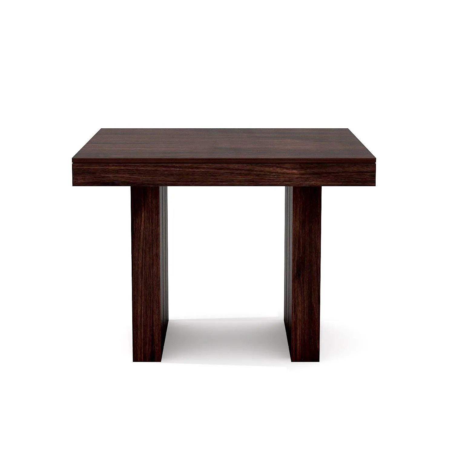 Krishna Wood Decor Sheesham Wood Dining Table 4 Seater | Wooden Dinning Room Furniture | 4 Chairs with Brown Cushion & Square Table | Dark Walnut Finish