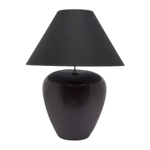 Lamp Ceramic Black Base Black Shade