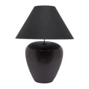 Lamp Ceramic Black Base Black Shade