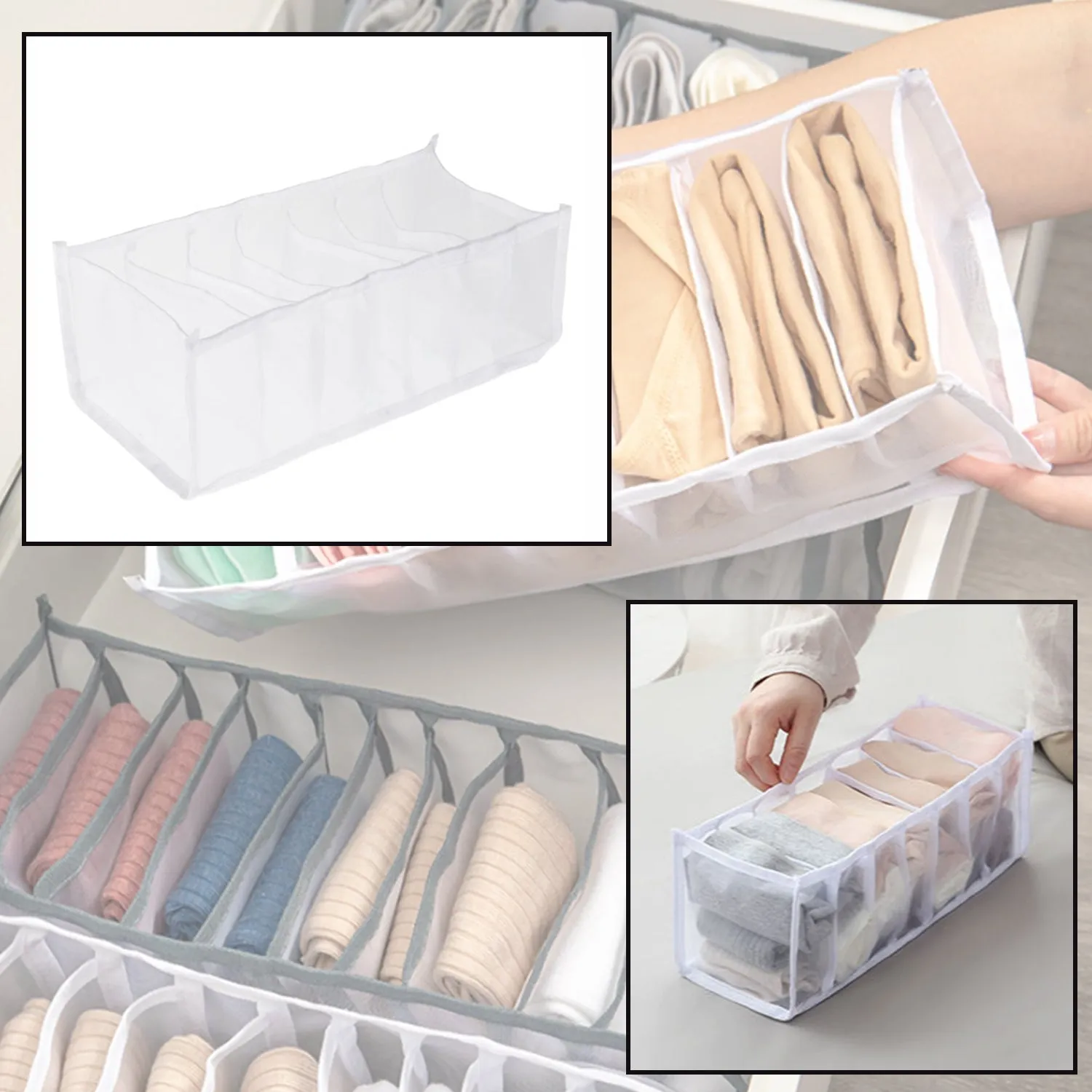 Laundry 7 section bag widely used for storing and managing laundry cloths and stuffs etc.