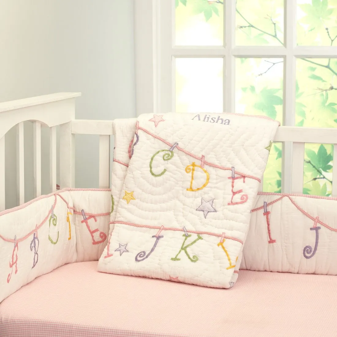 Now I Know my ABCs Girl Quilt <br> <span style="font-size: 11px; font-family:Helvetica,Arial,sans-serif;">Can Be Personalised</span>