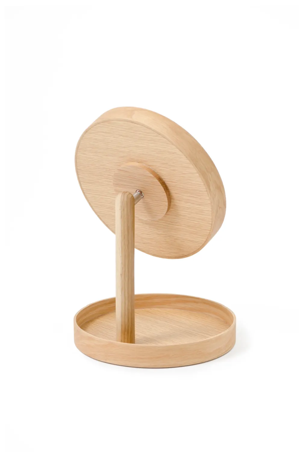 Oak Magnifying Vanity Mirror with Storage Tray | Wireworks Look