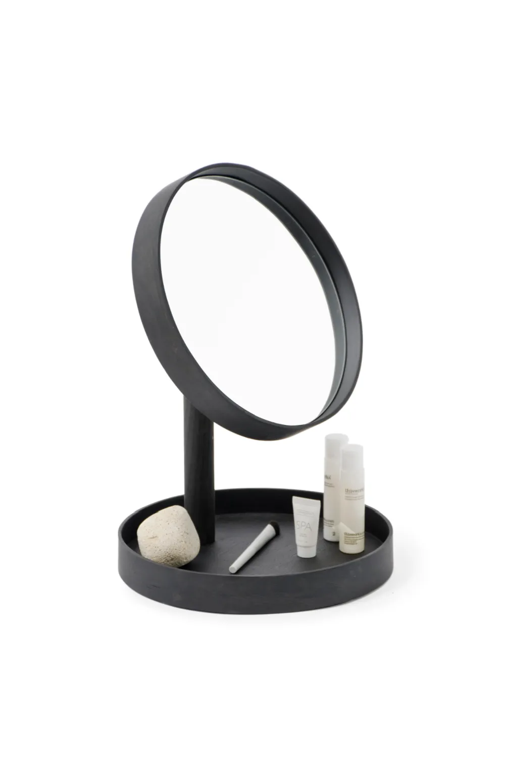 Oak Magnifying Vanity Mirror with Storage Tray | Wireworks Look