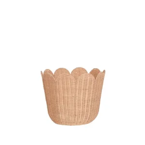 Olli Ella Rattan Tulip Basket - Seashell Pink