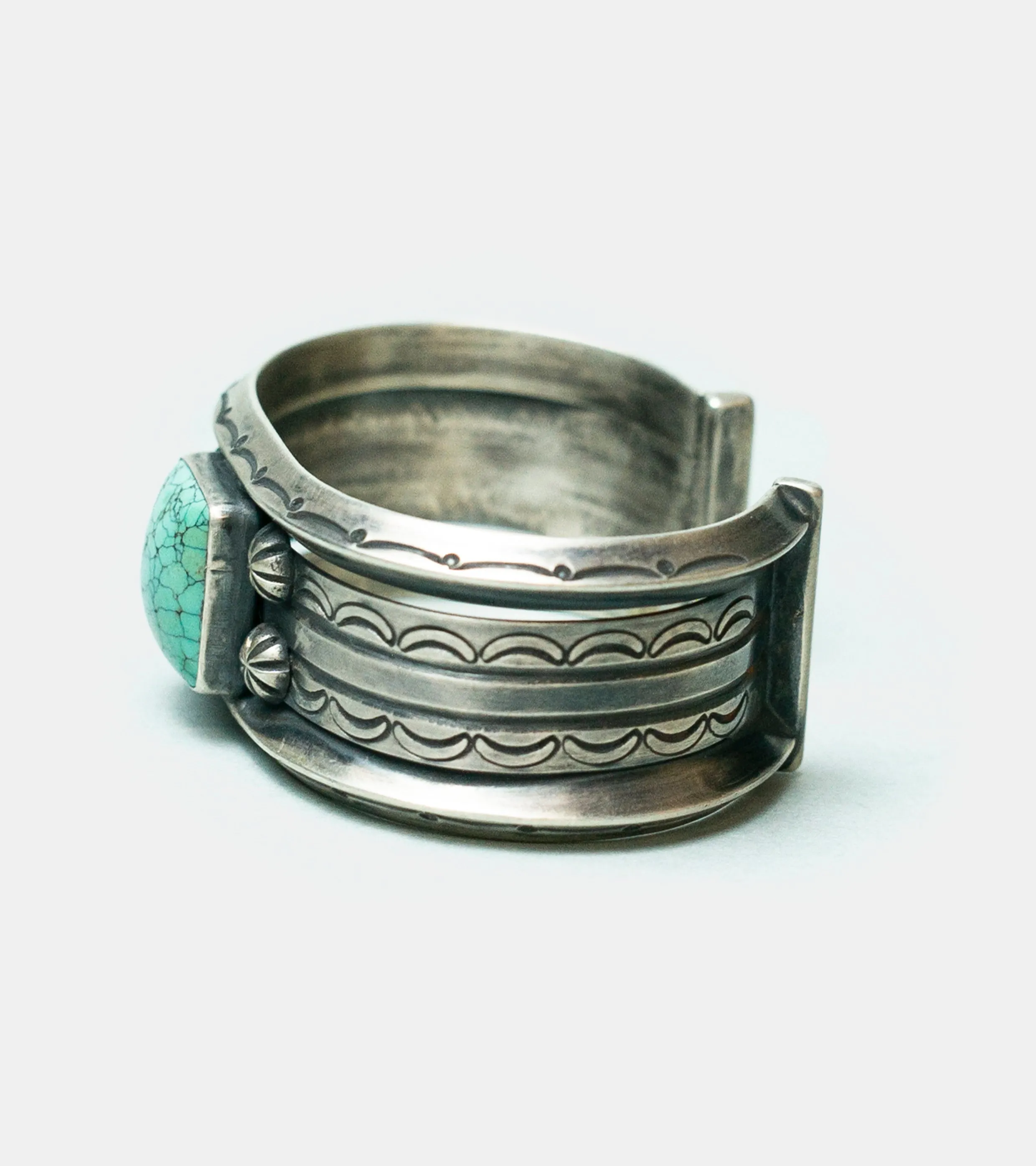 Red Rabbit Square Turquoise Cuff