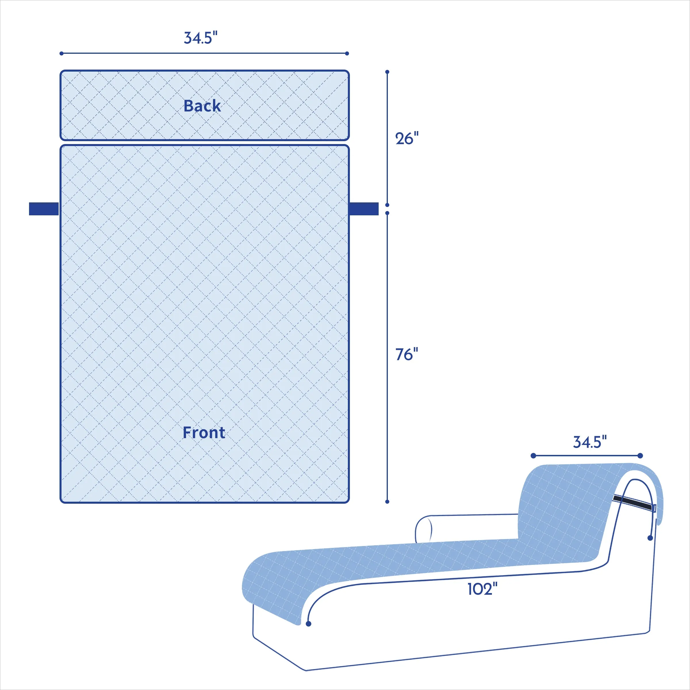 Reversible Chaise Waterproof Pet-Friendly Sofa Slipcover