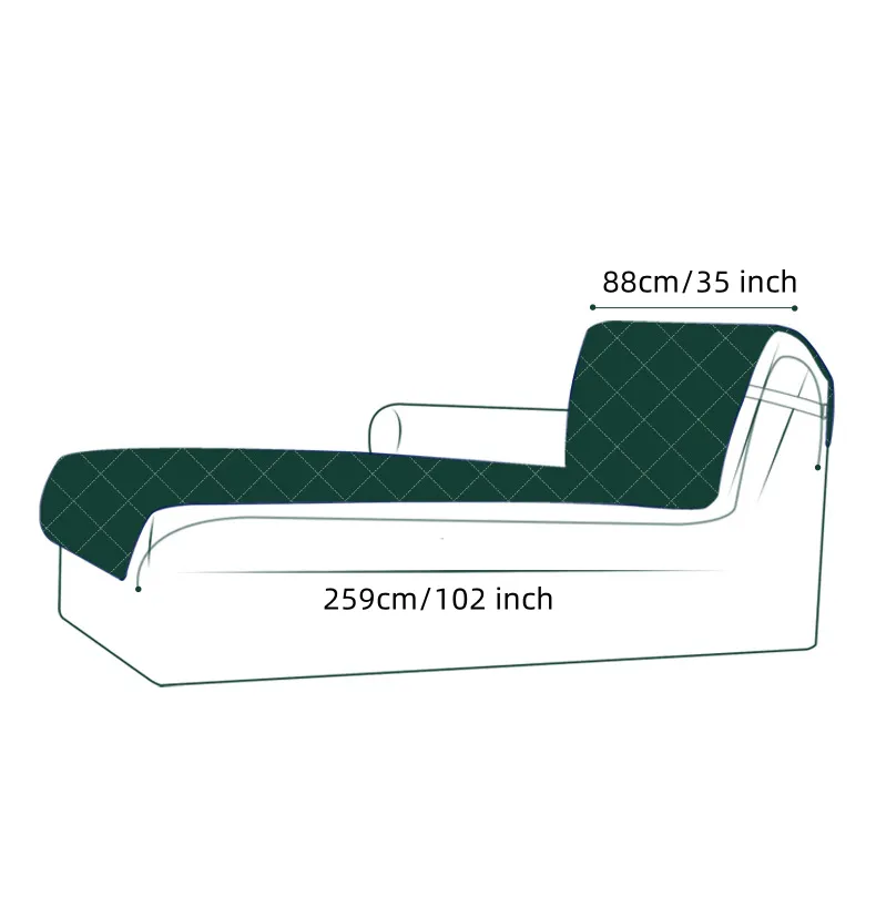 Reversible Chaise Waterproof Pet-Friendly Sofa Slipcover