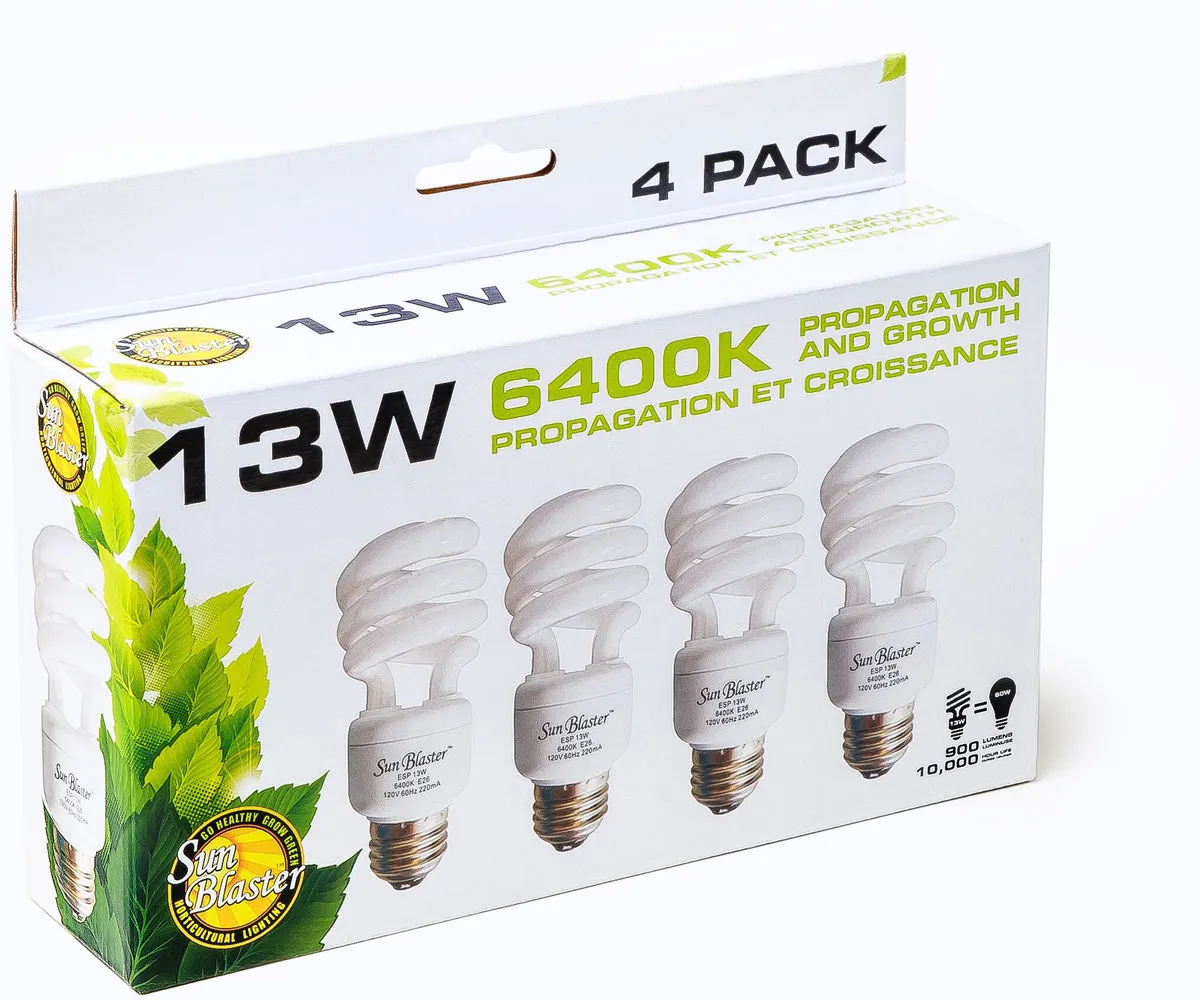 SunBlaster 13 Watt CFL 6400K (4-pack)