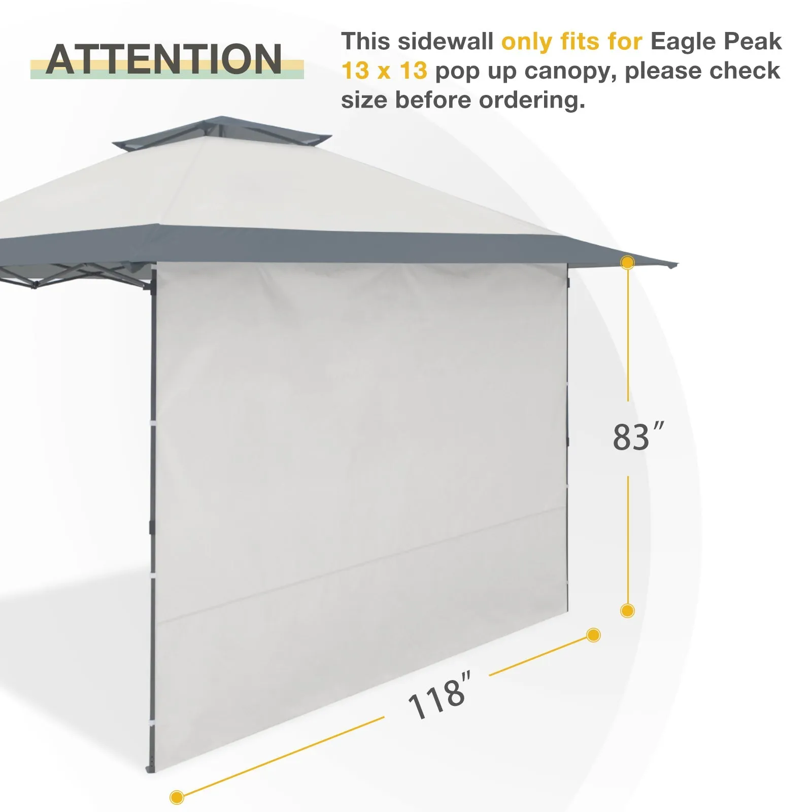 Sunwall / Sidewall for 13x13 ft Straight Leg Canopy