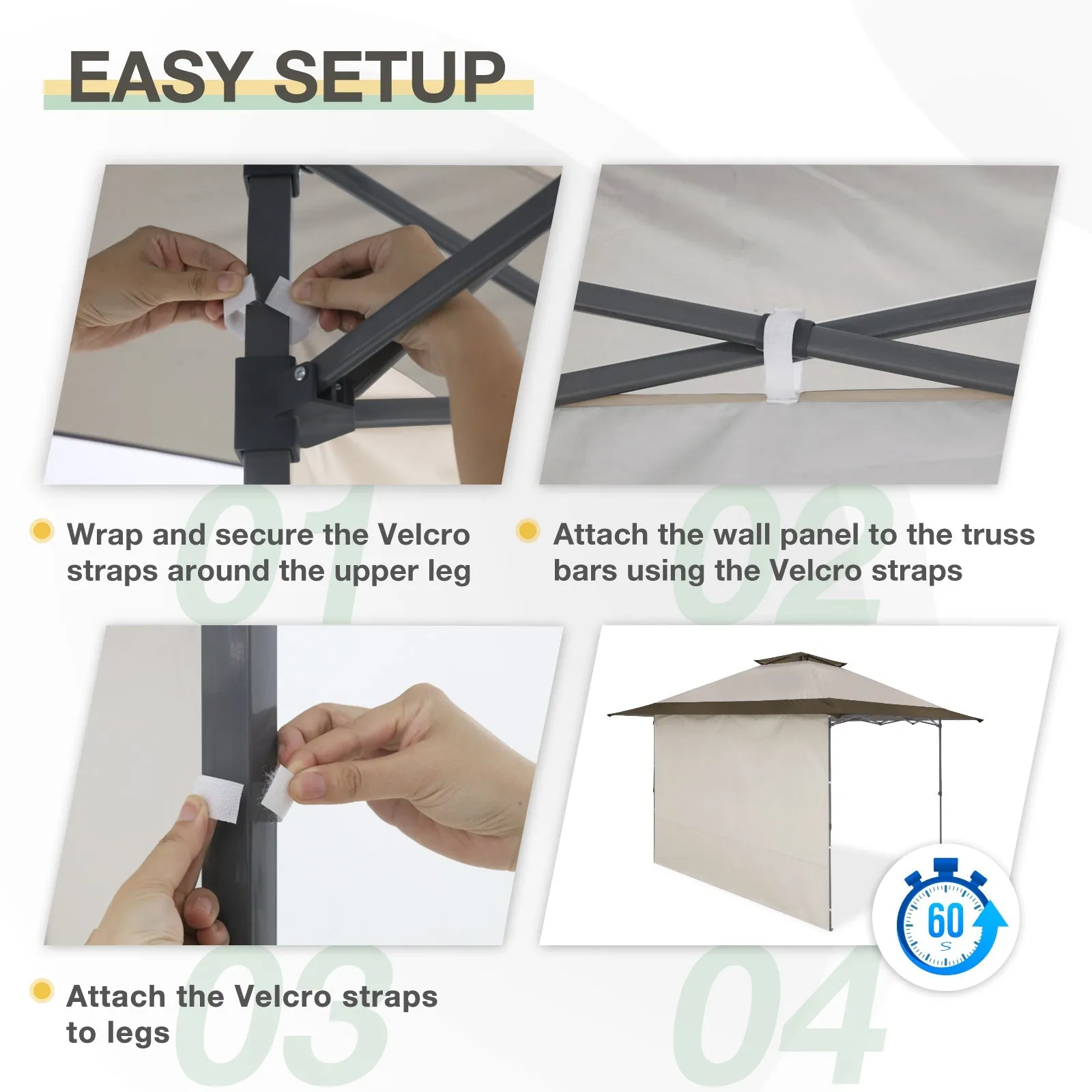 Sunwall / Sidewall for 13x13 ft Straight Leg Canopy