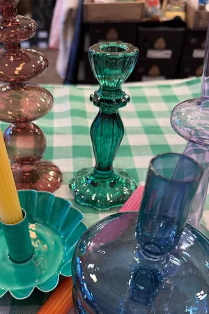 Talking Tables Green Glass Candle Holder