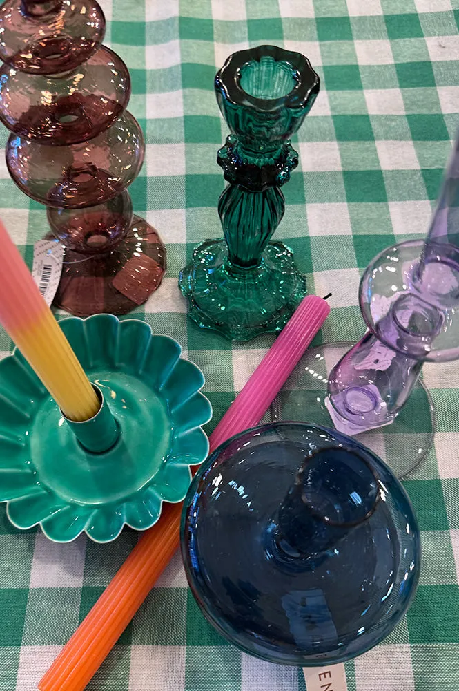 Talking Tables Green Glass Candle Holder